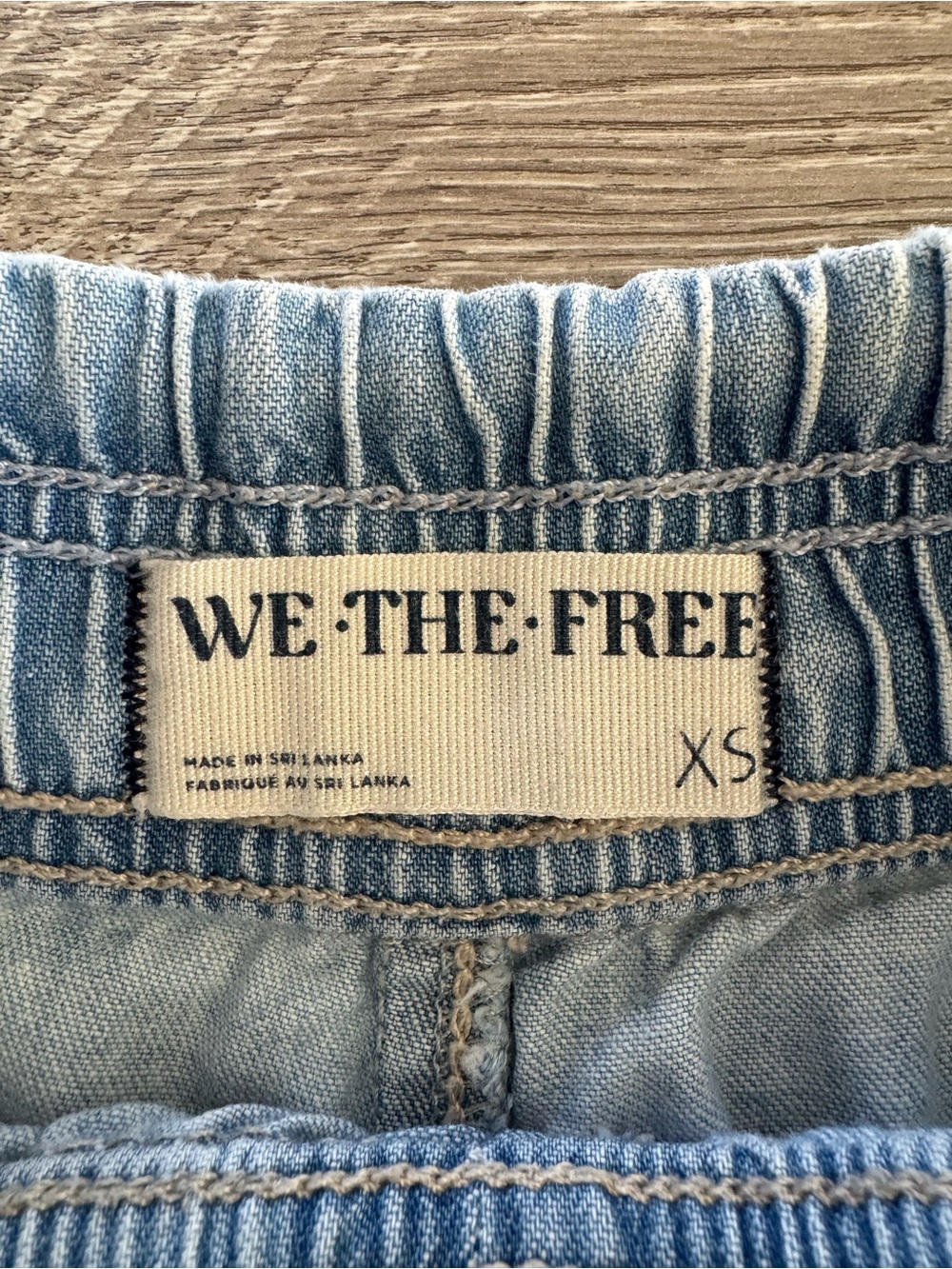 Free People We the Free Easy Peasy Pull-On Wide Leg Jeans Light Wash Size XS - Picture 5 of 15